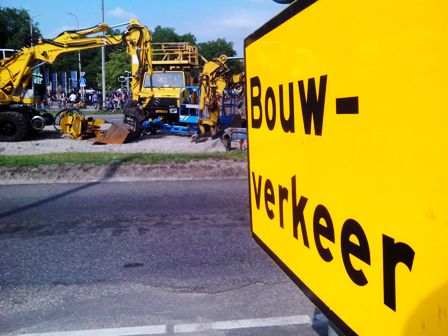 bouwerverkeer station bord