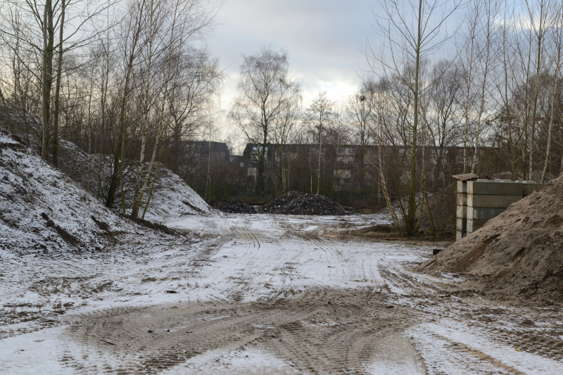 Weiburg in de winter - zanddepot gemeente Harderwijk